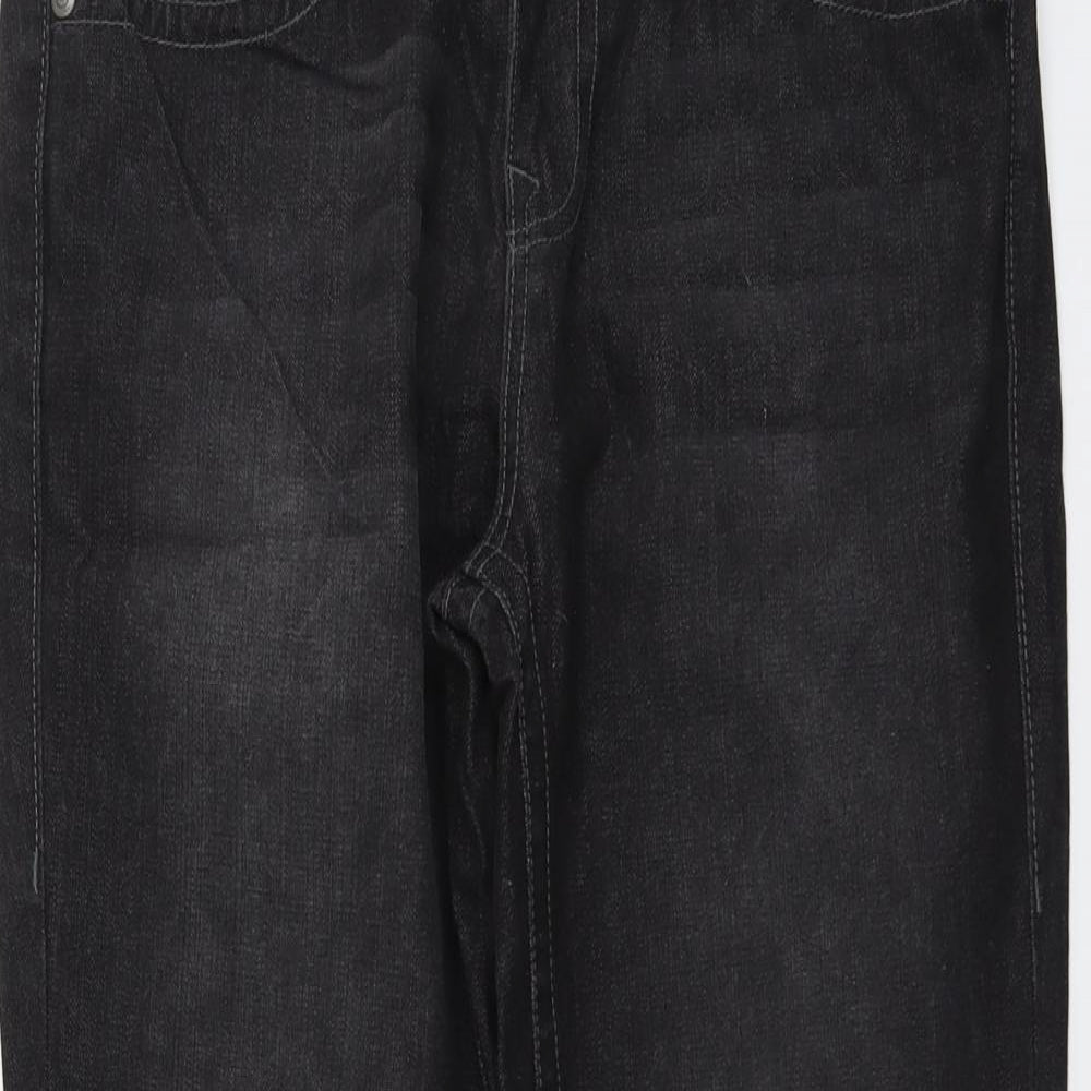 Kurt Muller Womens Black Cotton Bootcut Jeans Size 32 in L29 in Regular Button