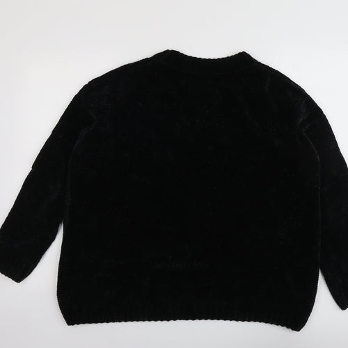 Tokyo Laundry Womens Black Round Neck Polyester Pullover Jumper Size L