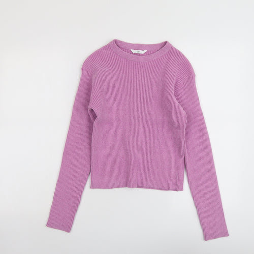 Marks and Spencer Girls Purple Round Neck Polyester Pullover Jumper Size 13-14 Years Pullover