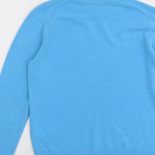 Marks and Spencer Womens Blue Round Neck Acrylic Pullover Jumper Size 8