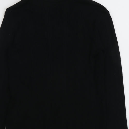 Marks and Spencer Womens Black Collared Viscose Pullover Jumper Size 10
