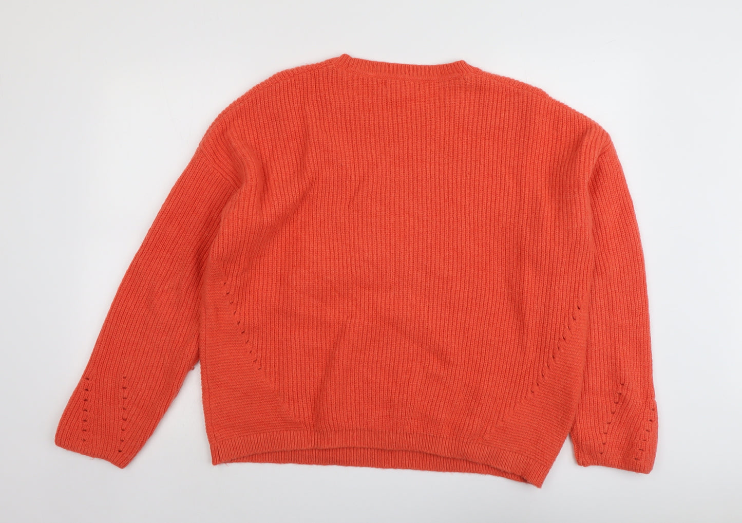 Per Una Womens Orange Round Neck Polyamide Pullover Jumper Size L