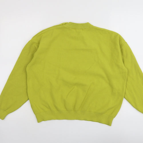 Marks and Spencer Womens Green Round Neck Viscose Pullover Jumper Size L