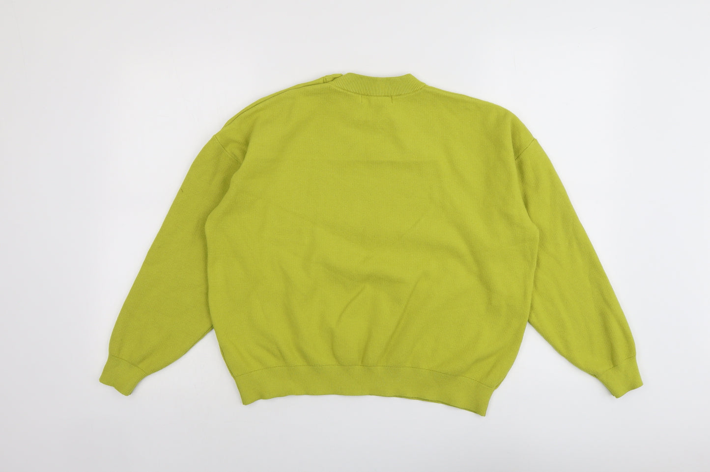 Marks and Spencer Womens Green Round Neck Viscose Pullover Jumper Size L