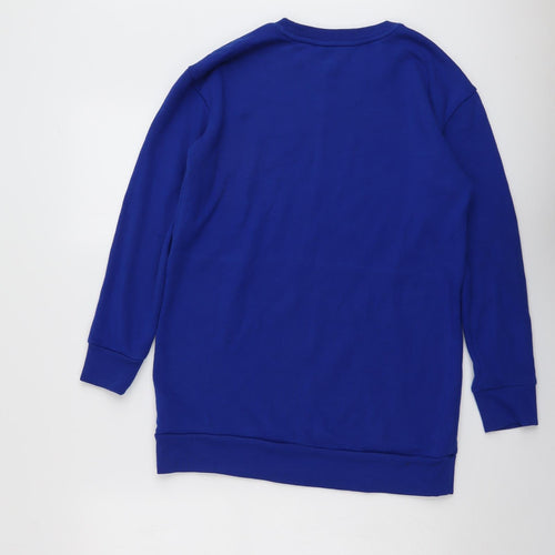 GOODMOVE Womens Blue Cotton Full Zip Sweatshirt Size 8 Pullover