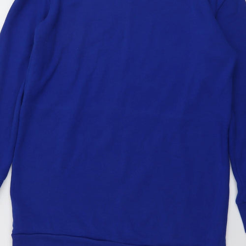 GOODMOVE Womens Blue Cotton Full Zip Sweatshirt Size 8 Pullover
