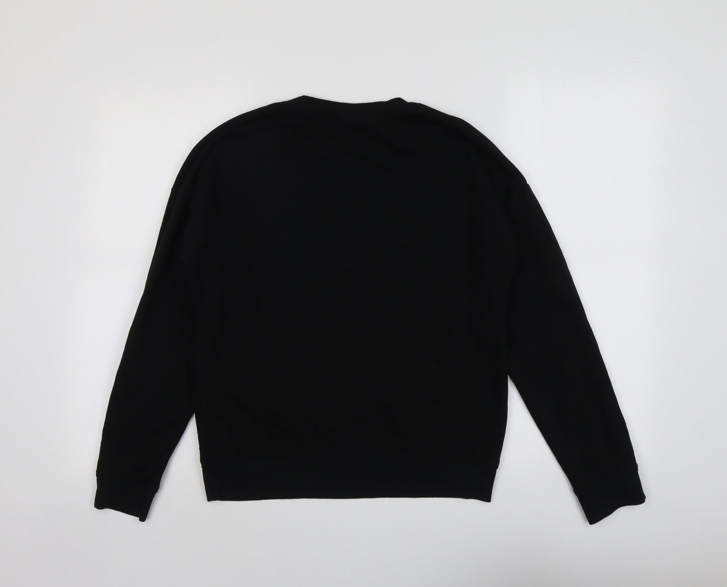 New Look Womens Black Cotton Pullover Sweatshirt Size 8 Pullover