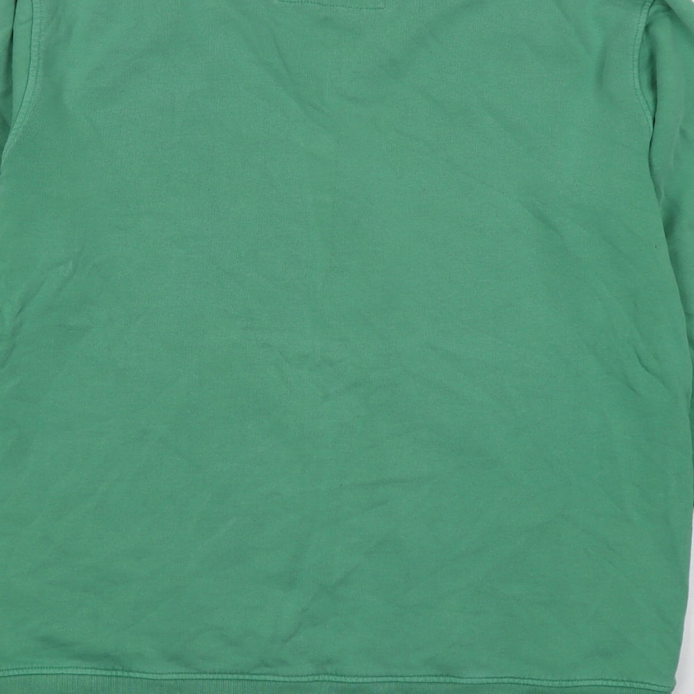 Crew Clothing Mens Green Cotton Pullover Sweatshirt Size S