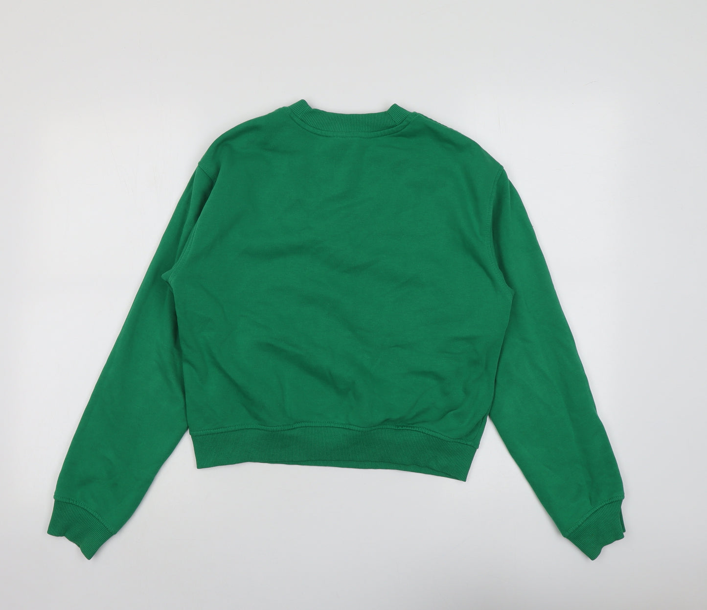 H&M Womens Green Cotton Pullover Sweatshirt Size S Pullover - Playoffs