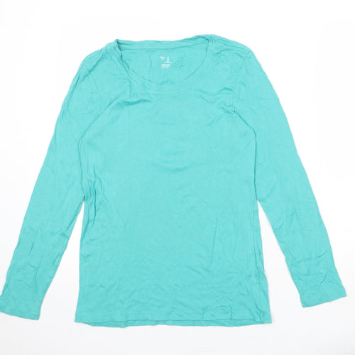 Gap Womens Blue Cotton Basic T-Shirt Size L Round Neck