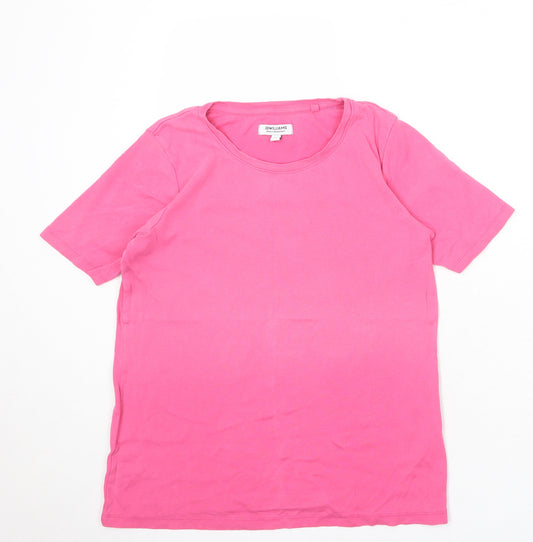 JD Williams Womens Pink 100% Cotton Basic T-Shirt Size 12 Round Neck
