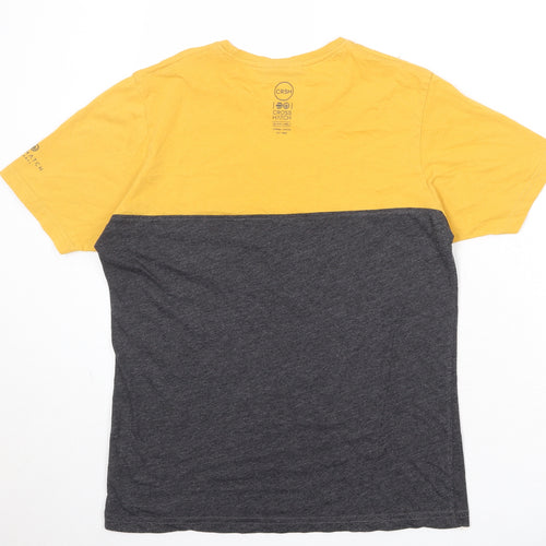 Crosshatch Mens Multicoloured Colourblock Polyester T-Shirt Size M Round Neck
