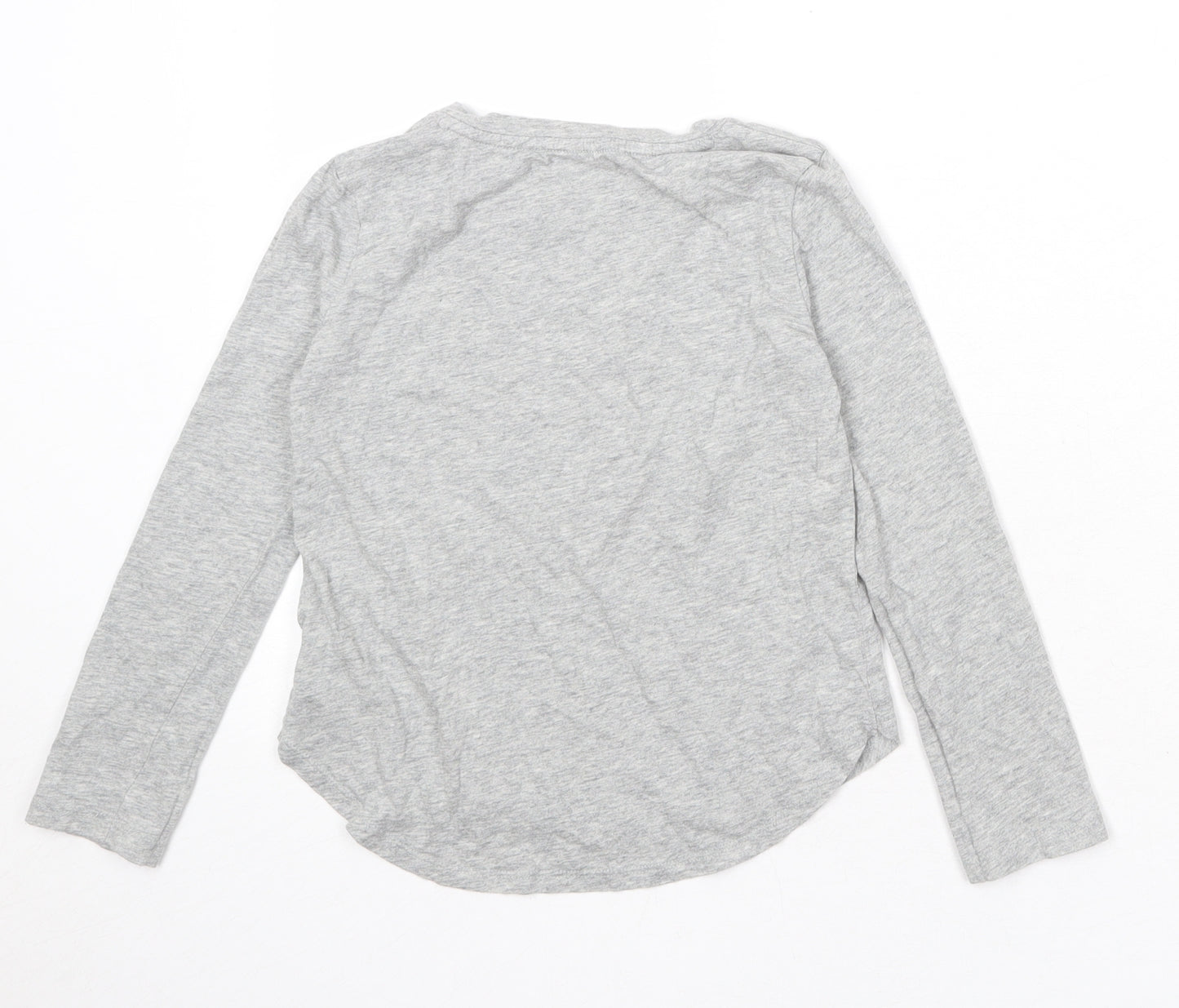 Gap Girls Grey 100% Cotton Basic T-Shirt Size S Round Neck Pullover