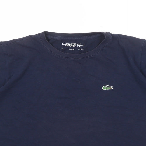 Lacoste Boys Blue Polyester Basic T-Shirt Size 14 Years Round Neck Pullover