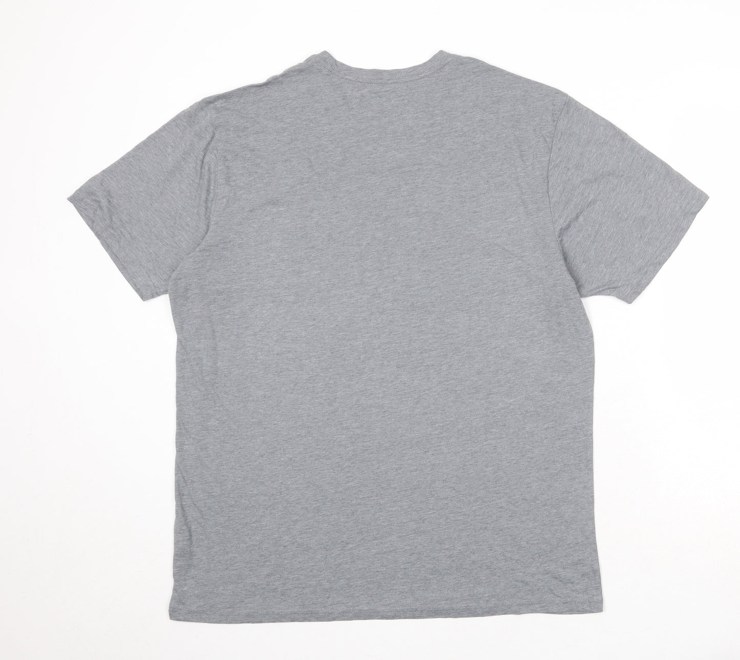Levelwear Mens Grey Polyester T-Shirt Size L Round Neck