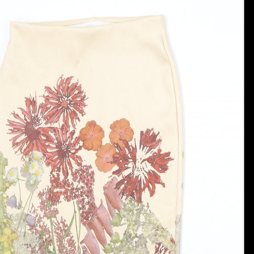 Marks and Spencer Womens Multicoloured Floral Polyester Straight & Pencil Skirt Size 8