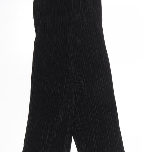 Dorothy Perkins Womens Black Polyester Jumpsuit One-Piece Size 6 Button - Plisse