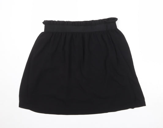 H&M Womens Black Polyester Skater Skirt Size 16