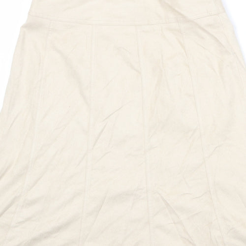 New Look Womens Beige Polyester Swing Skirt Size 10 Zip