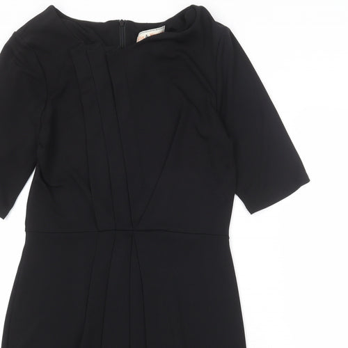 Billie & Blossom Womens Black Polyester A-Line Size 10 Round Neck Zip