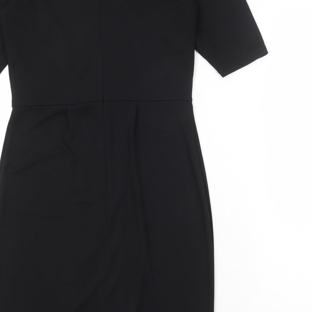 Billie & Blossom Womens Black Polyester A-Line Size 10 Round Neck Zip