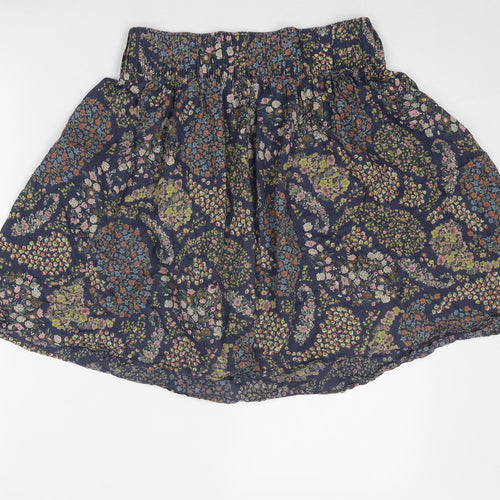H&M Womens Multicoloured Geometric Cotton Skater Skirt Size M