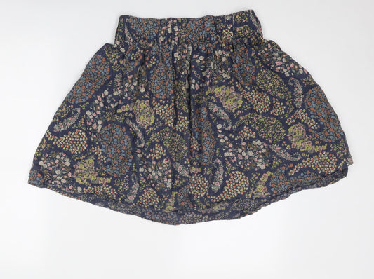 H&M Womens Multicoloured Geometric Cotton Skater Skirt Size M