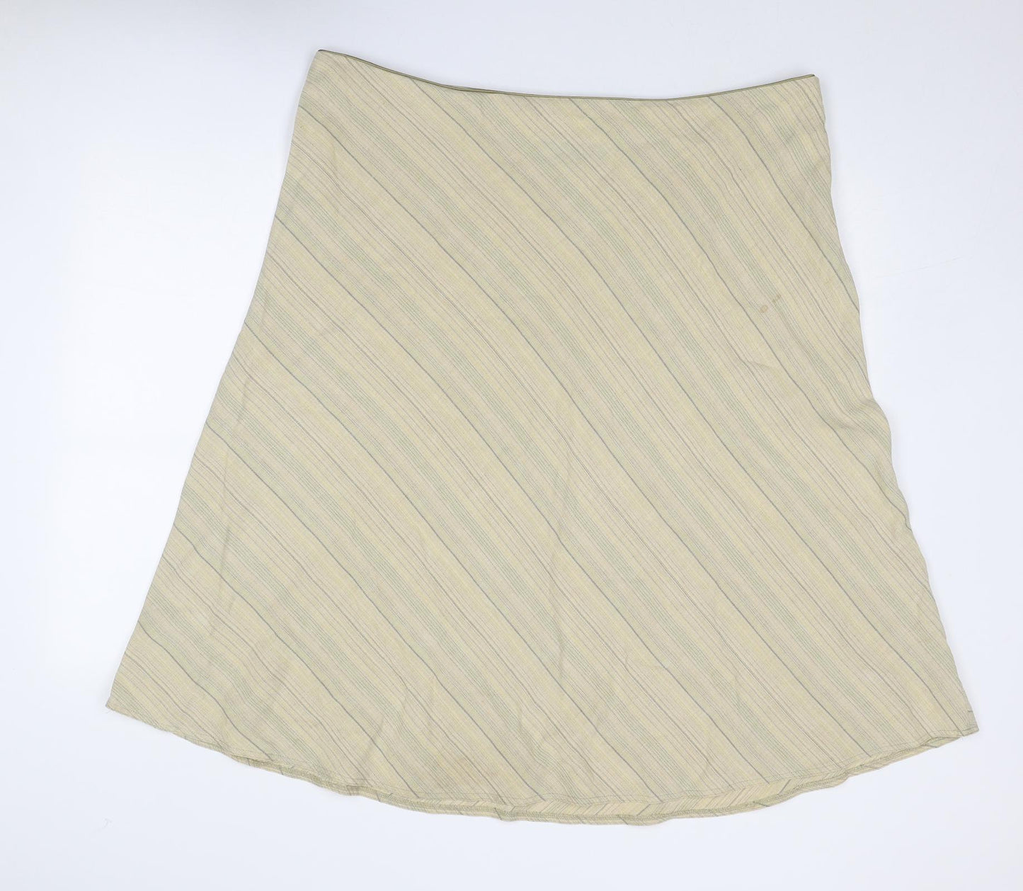 Equorian Womens Beige Striped Polyester A-Line Skirt Size 20 Zip