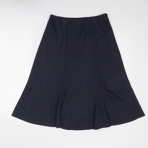 EWM Womens Blue Polyester Swing Skirt Size 12