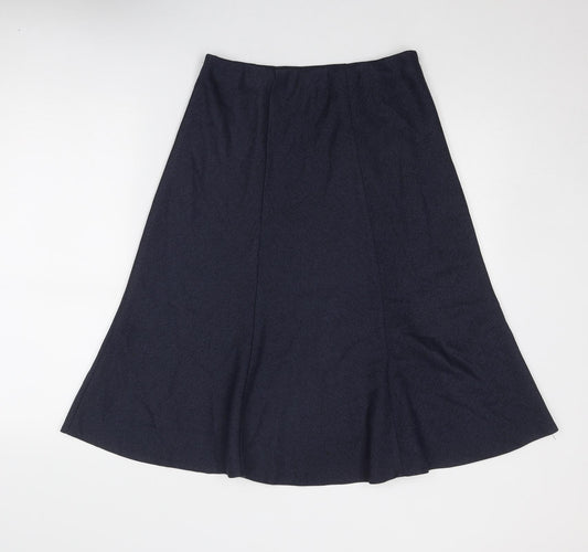 EWM Womens Blue Polyester Swing Skirt Size 12