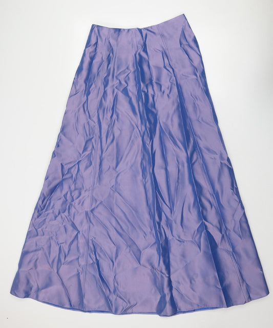 Collections Womens Purple Acetate Maxi Skirt Size 12 Zip