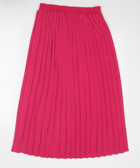 Gallery Womens Pink Polyester Pleated Skirt Size 28 in