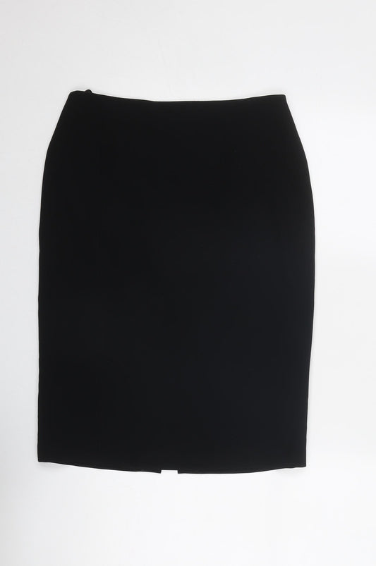 Basler Womens Black Polyester Straight & Pencil Skirt Size 30 in Zip
