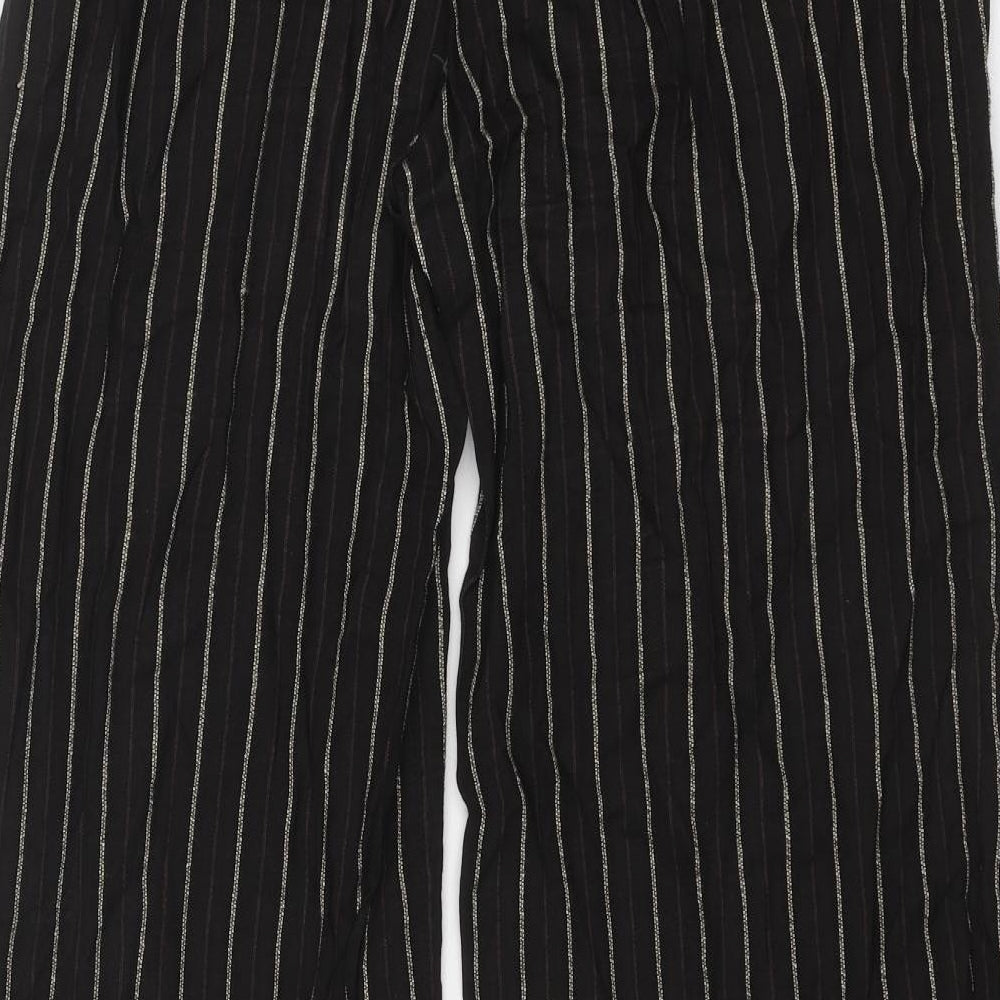 Rosie's Womens Brown Striped Polyester Dress Pants Trousers Size 14 Regular Zip
