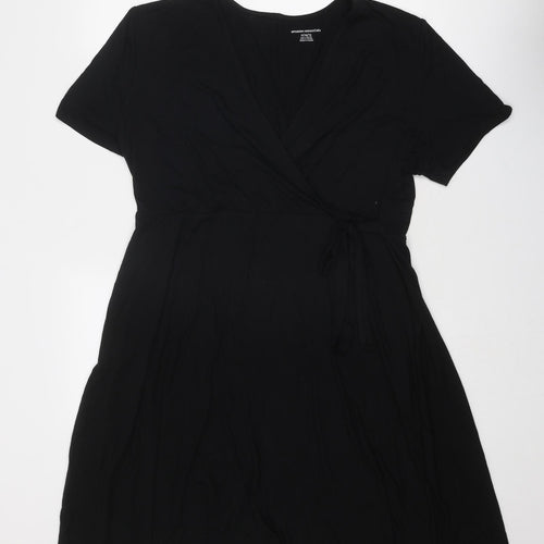 Amazon Essentials Womens Black Viscose Fit & Flare Size XL V-Neck Tie