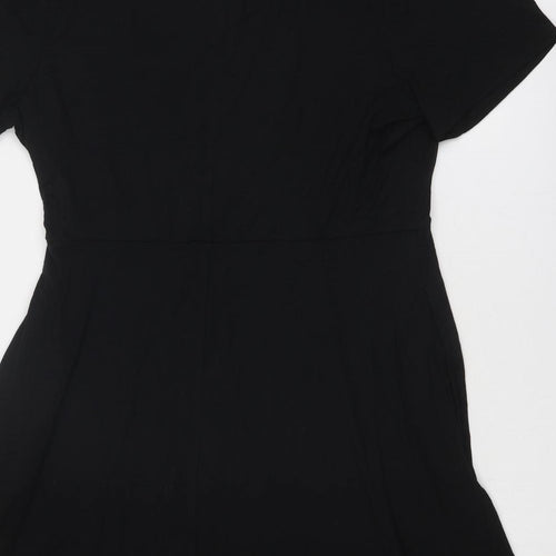 Amazon Essentials Womens Black Viscose Fit & Flare Size XL V-Neck Tie