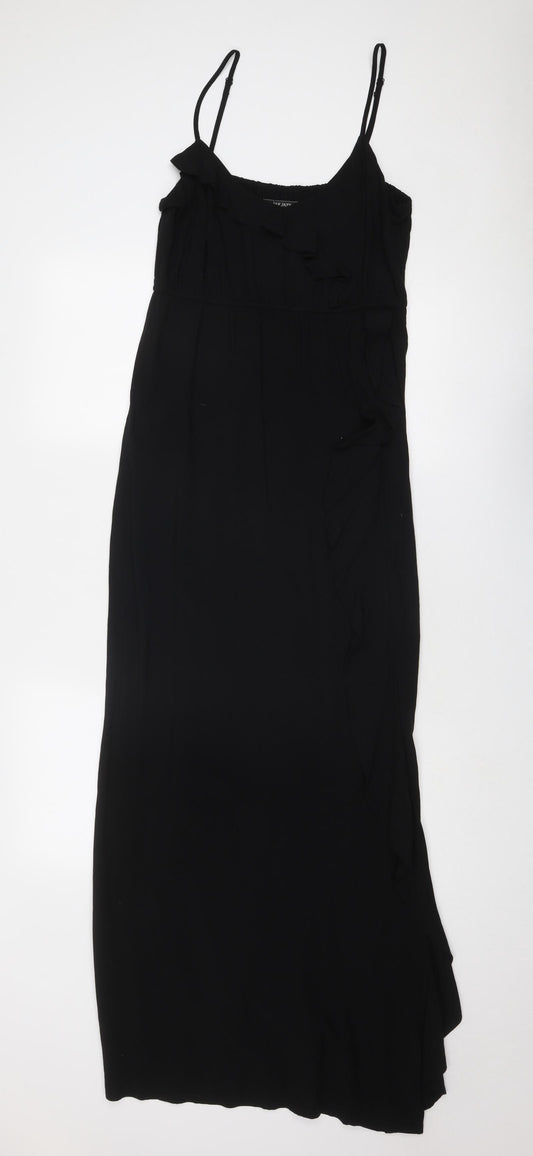 Jay Jays Womens Black Viscose Maxi Size 14 V-Neck Pullover