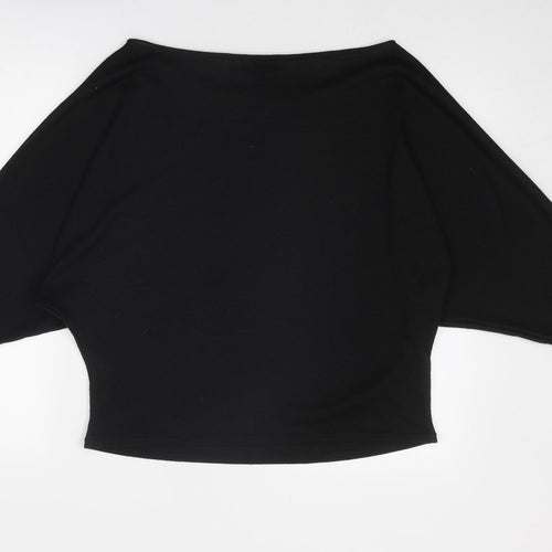 Lipsy Womens Black Boat Neck Polyester Pullover Jumper Size 12