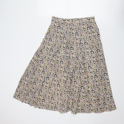 Viyella Womens Multicoloured Floral Polyester Pleated Skirt Size 12 Zip