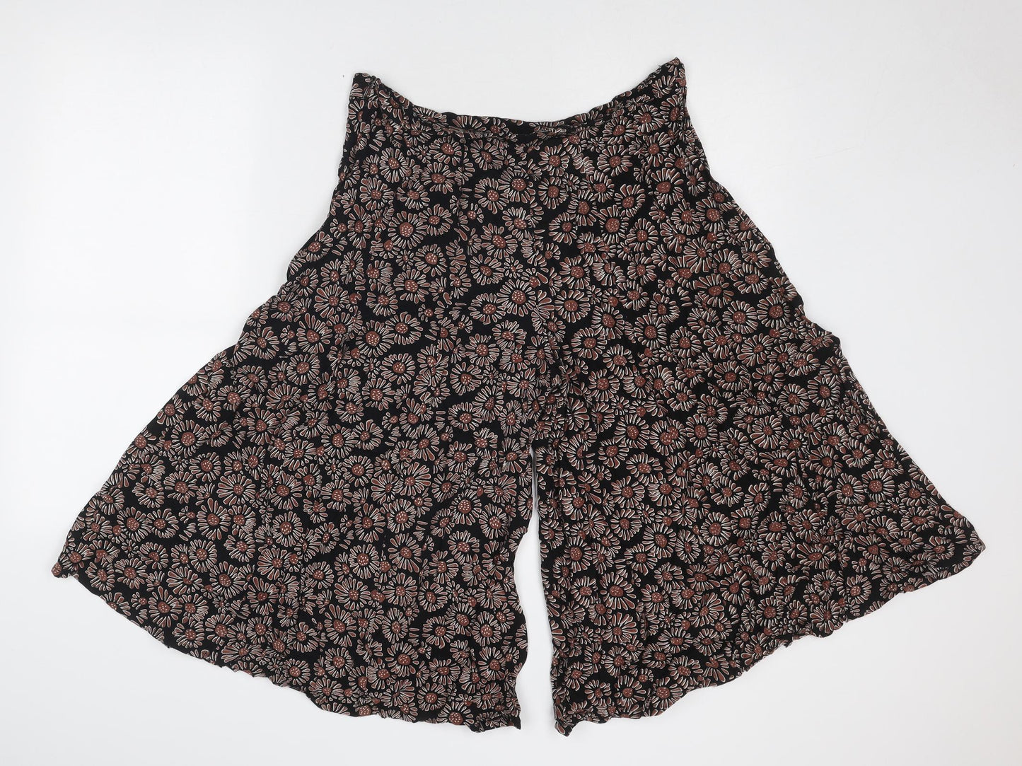 Jaba Womens Black Floral Polyester Harem Trousers Size 14 Regular Zip