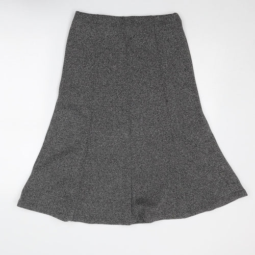 Marks and Spencer Womens Grey Polyester Swing Skirt Size 10