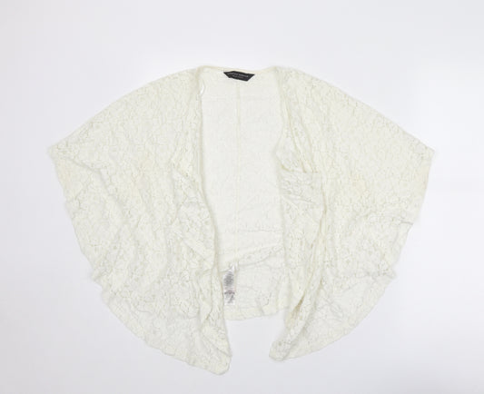Dorothy Perkins Womens Ivory Cotton Kimono Blouse Size M V-Neck