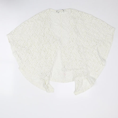 Dorothy Perkins Womens Ivory Cotton Kimono Blouse Size M V-Neck