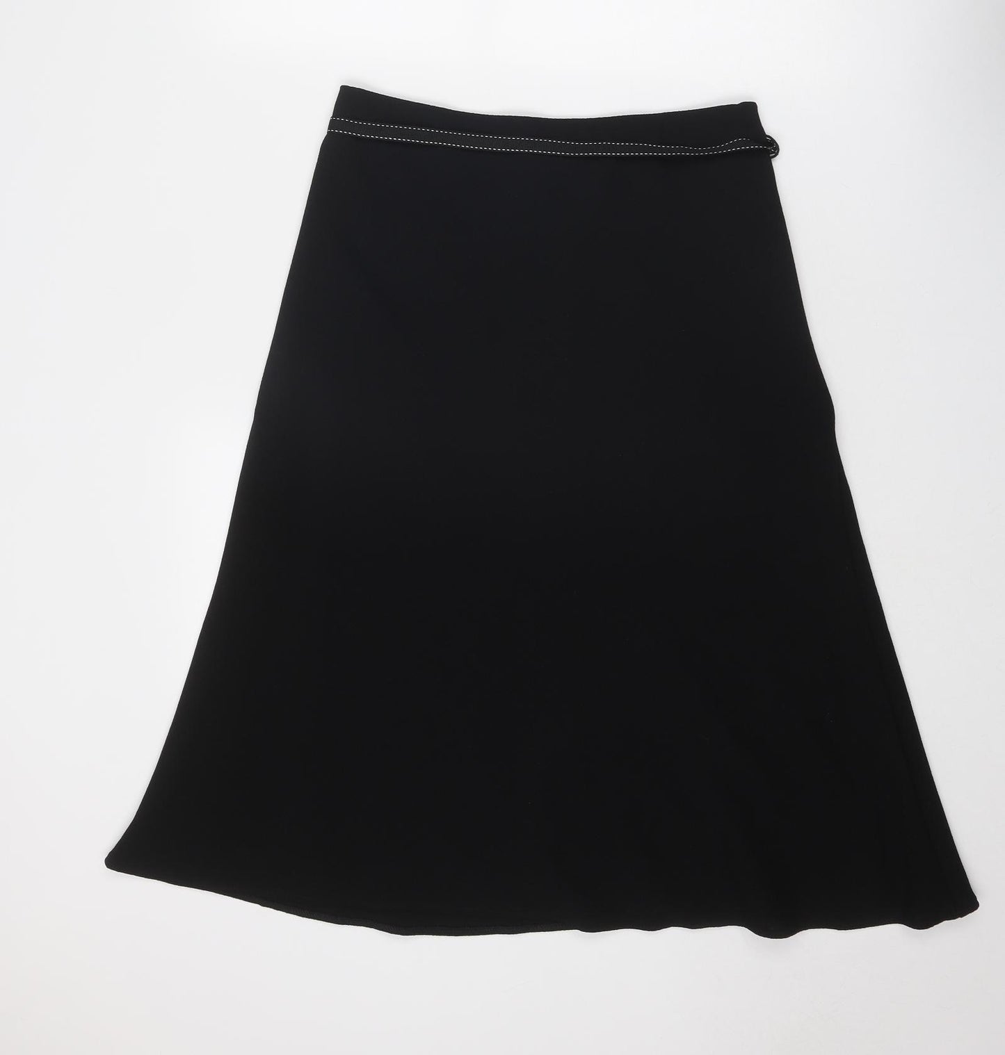 Marks and Spencer Womens Black Polyester Swing Skirt Size 10