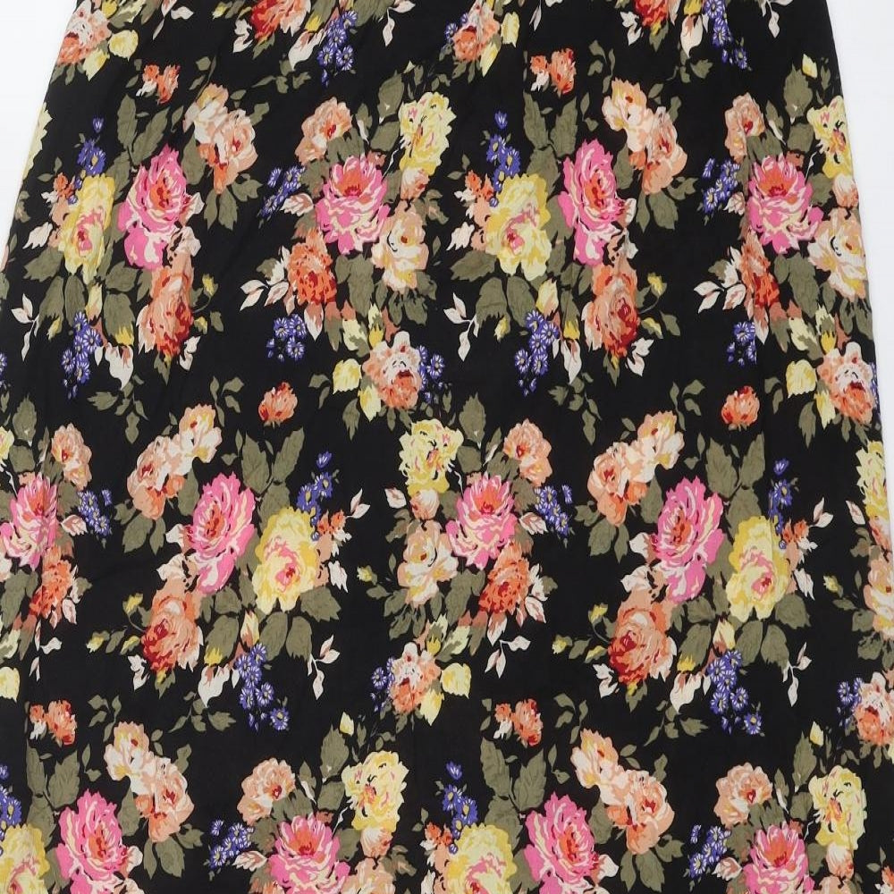 New Look Womens Multicoloured Floral Viscose Peasant Skirt Size 14 Zip