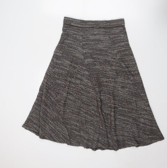 Marks and Spencer Womens Brown Polyester Swing Skirt Size 10