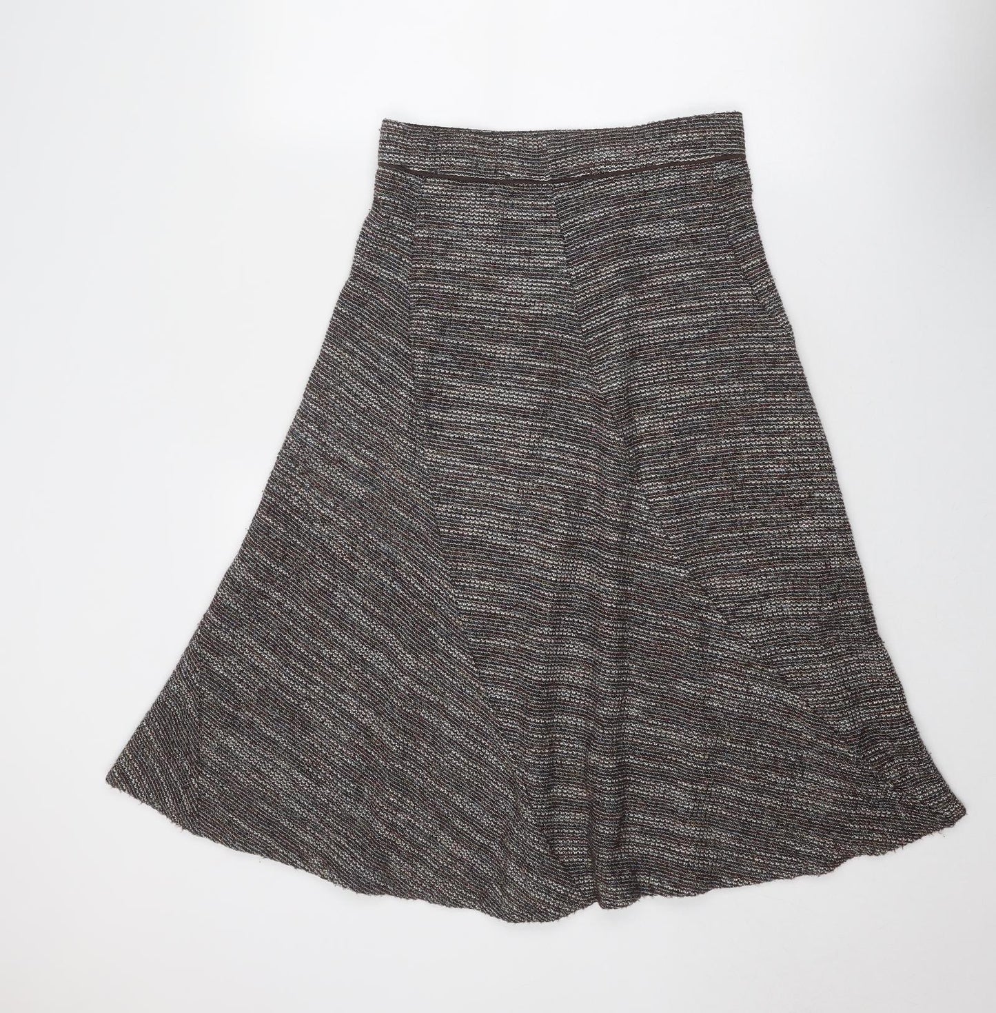 Marks and Spencer Womens Brown Polyester Swing Skirt Size 10