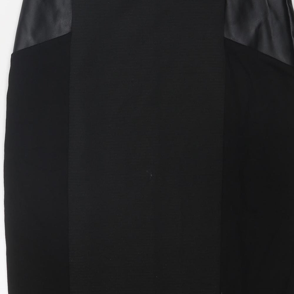Dorothy Perkins Womens Black Polyester A-Line Skirt Size 10