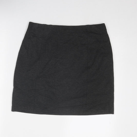 Marks and Spencer Womens Grey Polyester A-Line Skirt Size 12