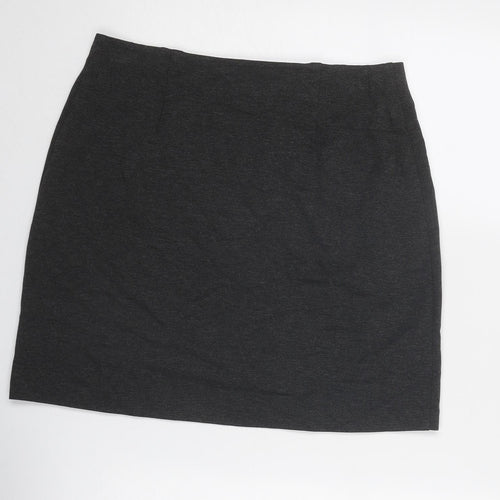 Marks and Spencer Womens Grey Polyester A-Line Skirt Size 12